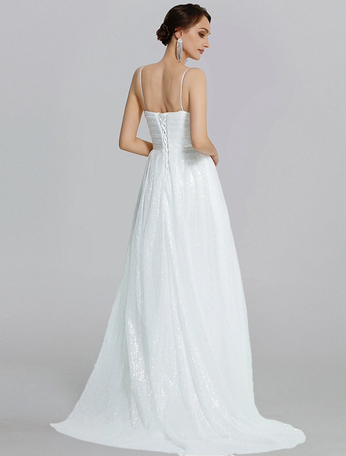 Wholesale Mermaid / Trumpet Prom Dresses Sparkle Dress Wedding Floor Length Sleeveless Cowl Neck Sequined with Ruched Slit